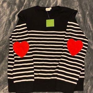 Women’s Kate Spade Heart Patch Sweater NWT XL